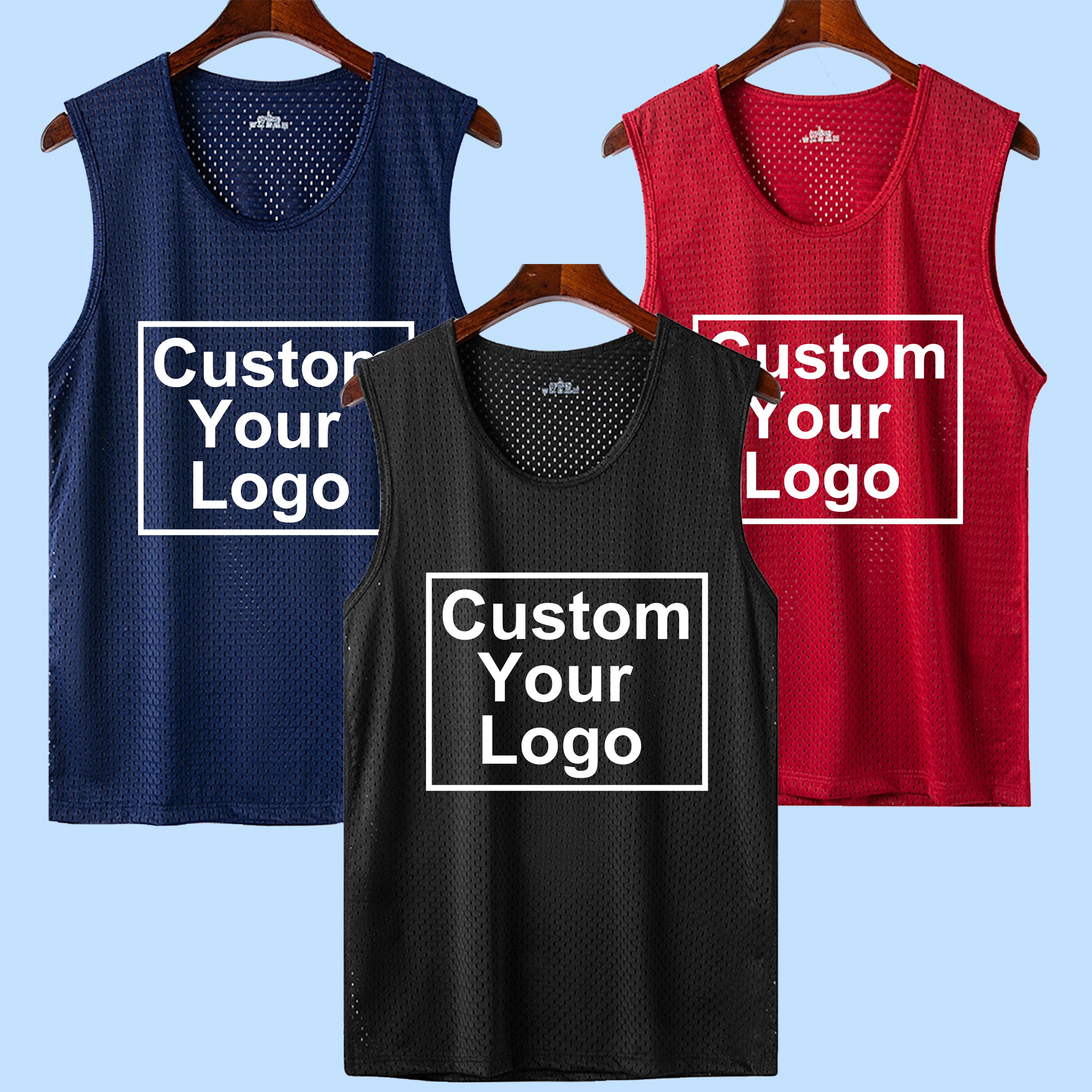 

Customized logo for men's clothing casual men's sleeveless fitness T-shirt fashionable men's slim fit vest men's training top