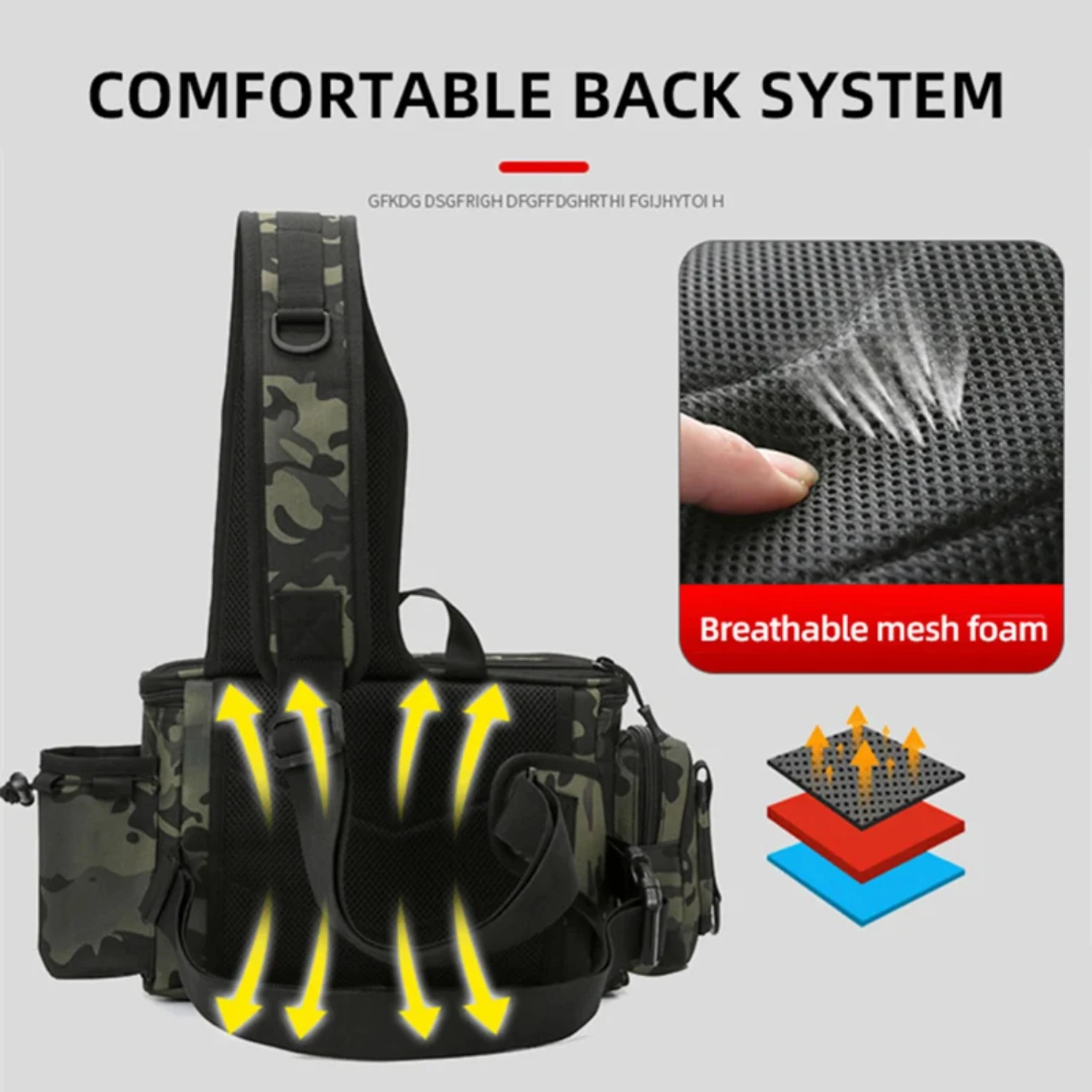 New Fishing Fish Lures Gear Rod Molle Outdoor Hiking Camping Travel Men Tactical Waist Pack Large Capacity Shoulder Hunting