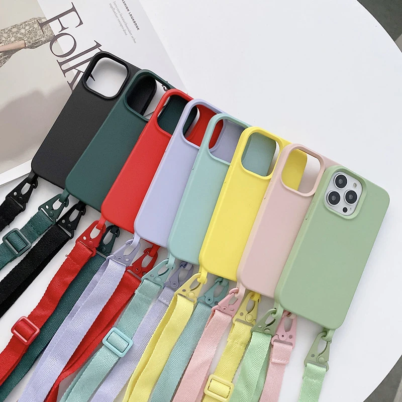 best iphone xr cases Crossbody Lanyard Cord Strap Rope Phone Case For iPhone 11 13 12 Pro XS Max Mini X XR 7 8 Plus SE Shockproof Soft Silicone Cover iphone 11 case with card holder