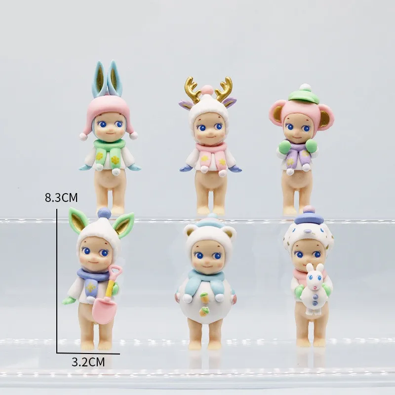 귀여운 엔젤 시리즈 블라인드 박스 애니메이션 피규어, 귀여운 인형, 팬들을 위한 미니 인형, 데스크탑 장식품, 깜짝 선물, 사랑스러운 장난감들