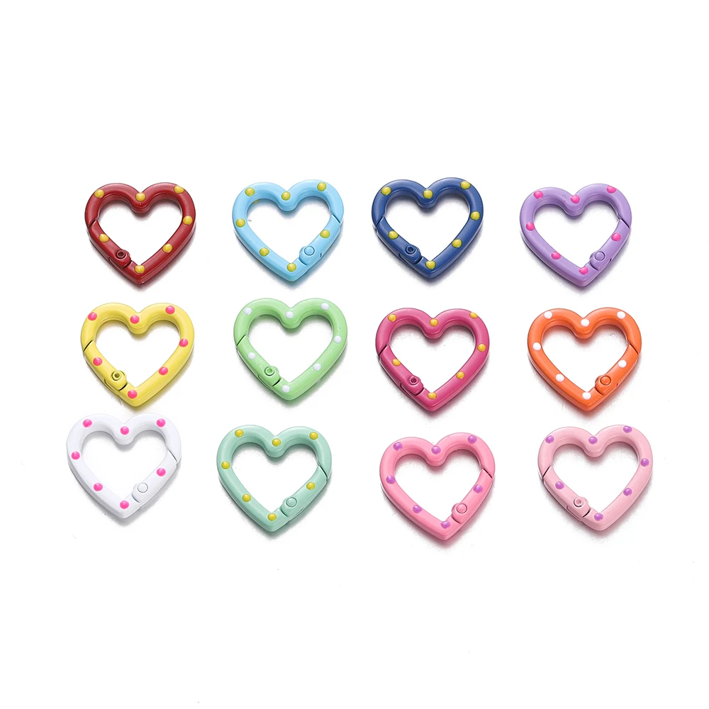 

5Pcs/Lot Alloy Metal Heart Shape Snap Hook for DIY Jewelry Carabiner Keychain Bag Hook Making Supplies Accessories Materials