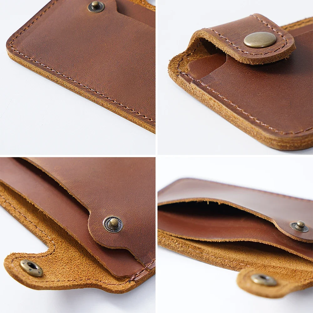 Leather Card Wallet Men Business Bank Card Holder Thin Credit Case Convenient Small Cards Pack Cash Pocket