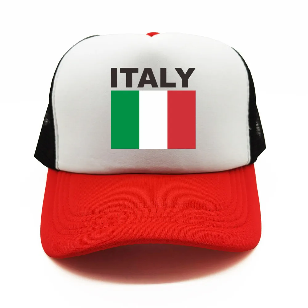 Italien Italien italienische Flagge Trucker Cap Sommer Männer cool Papa Hut Baseball Caps Unisex Outdoor Mesh Net Caps – Detail 7