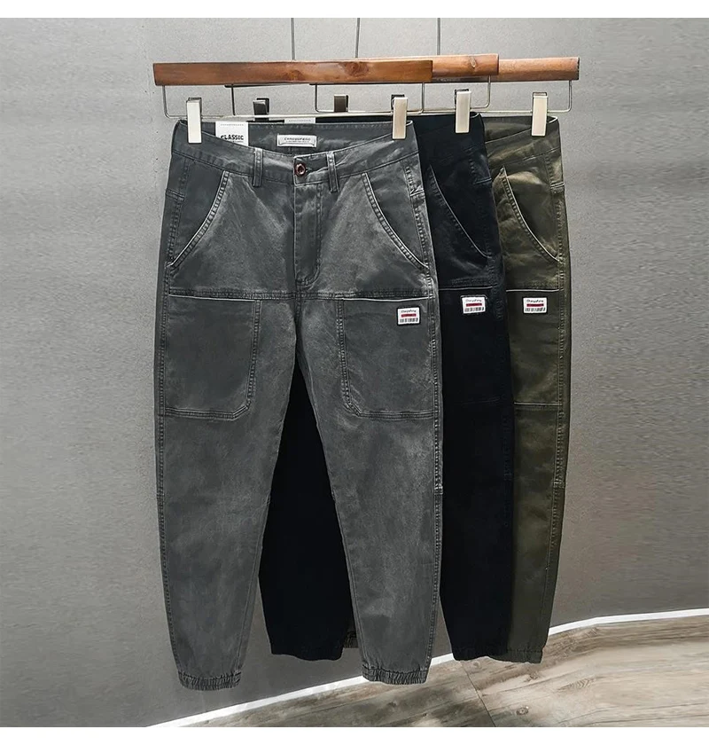 cargo pants with straps Streetwear Fashion Casual Cargo Pants Men Overalls Spliced Designer Loose Fit Trousers Hip Hop Joggers Men Leisure Baggy Pants cargo pants