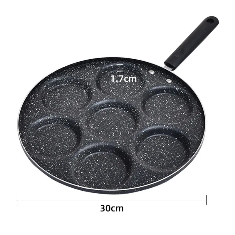 Seven Hole Omelette Pan Non-stick Pan Multi-function Pan Breakfast Pan Household Frying Pan Hamburger Mold Kitchen Cookware 6