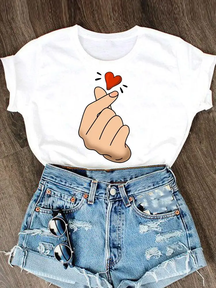 Love Style Valentine Graphic T Shirt Clothing Fashion Clothes Women Short Sleeve Summer O-neck Tee T-shirt Cartoon Female Top graphic tees women Tees