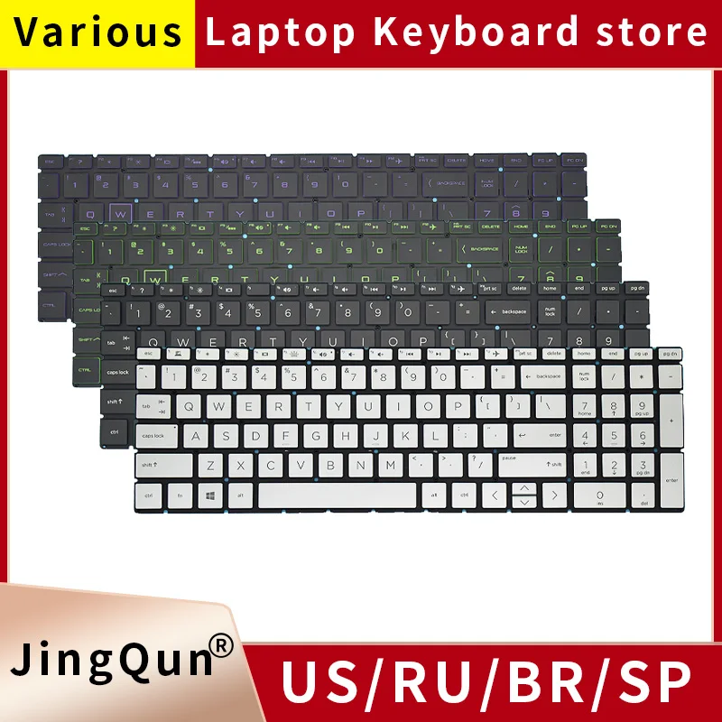 Teclado Portátil Russo Original dos Eua ru para hp Pavilion 15-da 15-db 15-ec 15-cs 15-df 15-cr 17-por 15-dx 15-dw Tpn-c135 Tpn-c136