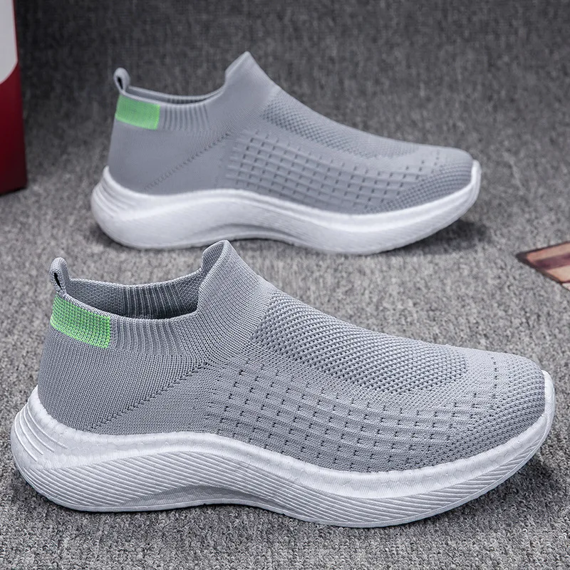 2024 summer new cross-border men's shoes mesh surface breathable fashion casual shoes sneakers running shoes flying woven shoes