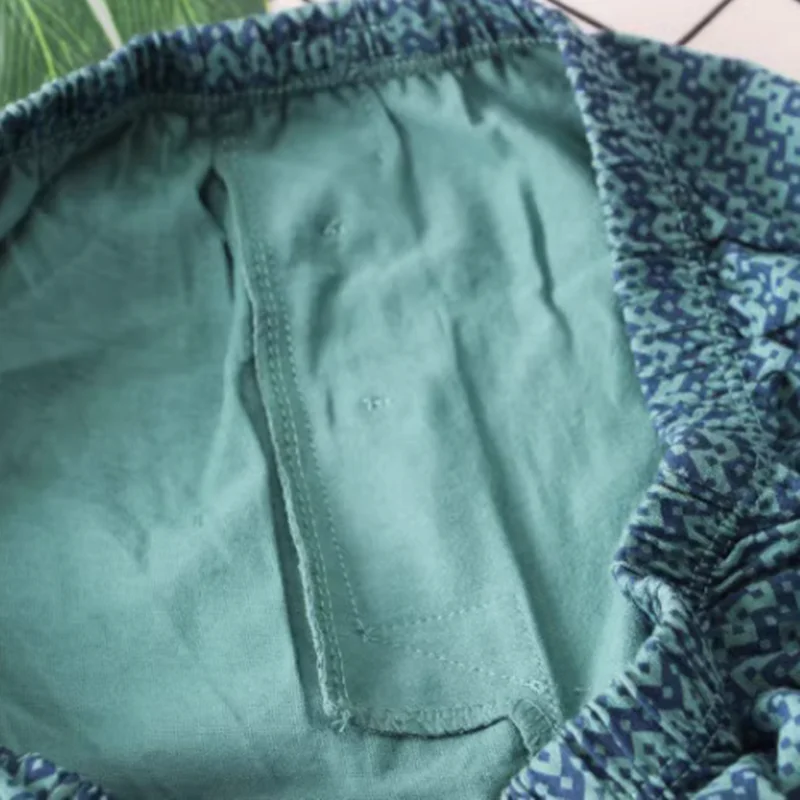 Summer Underwear Shorts For Men Cotton Loose Middle Waist Pajama Pants Sleep Bottoms