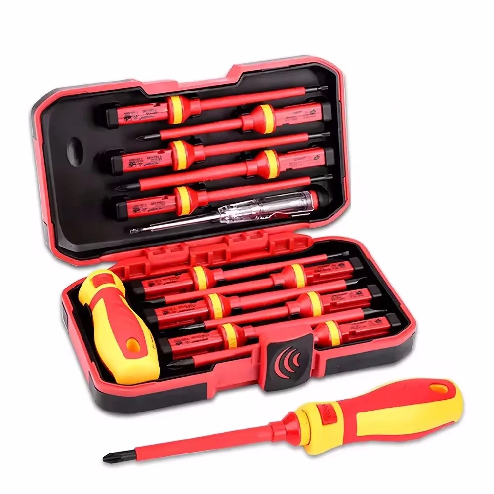 Electrician Repair Tools Kit 13pcs Changeable Insulated Screwdrivers