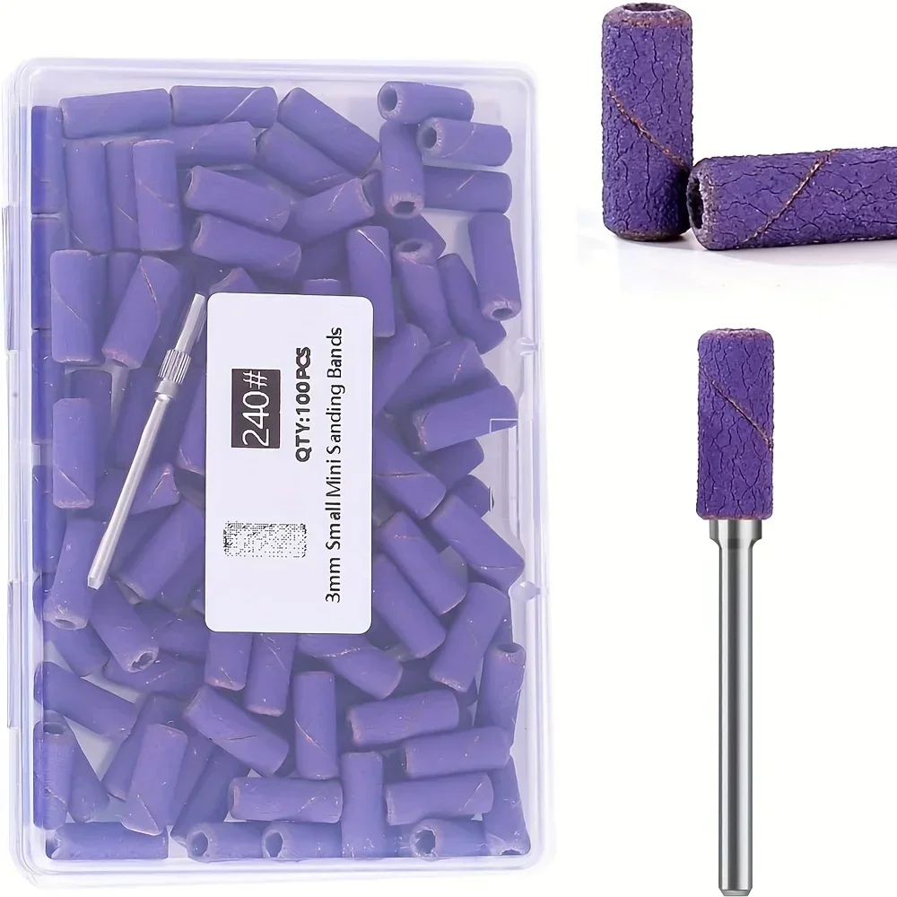 100Pcs Professional Nail Drill Sanding Bands, Unscented Nail Drill Bits for Manicure and Pedicure Tools