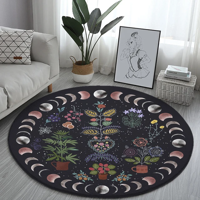 Tapis Noir Ovale Antidérapant Pour Chambre À Coucher, Salon, Maison - Tapis  - AliExpress