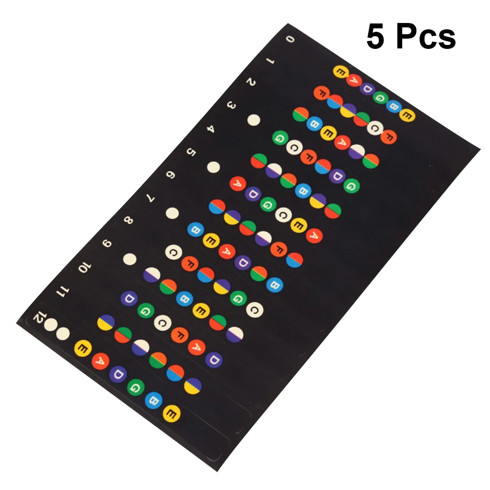 

5Pcs Creative Guitar Fretboard Notes Beginner Strings Guitar Trainer Map Guitar Scale Stickers