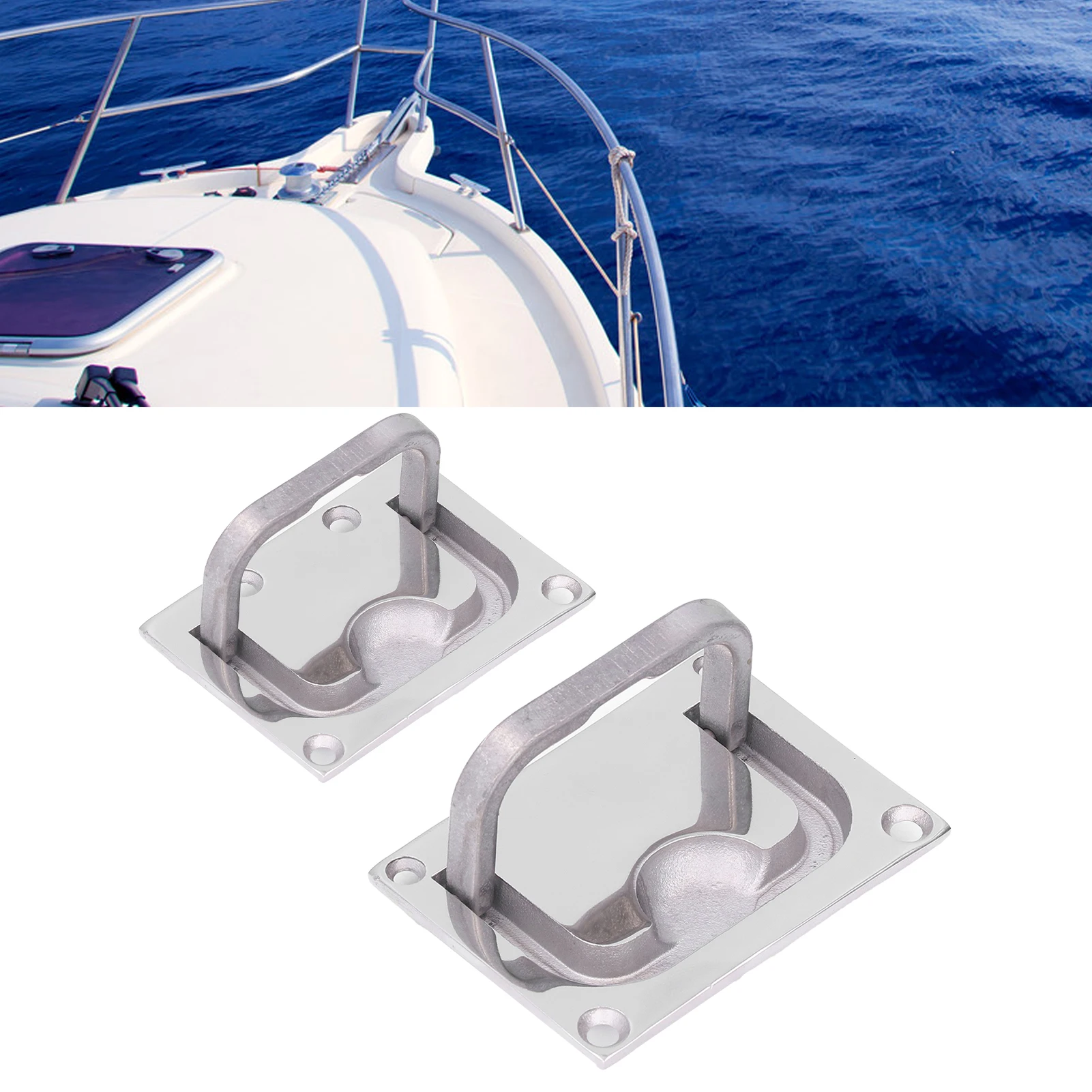 Boat Flush Lifting Handle Boat Hatch Pull Flush Deck Cover Handle Marine 316 Stainless Steel Mirror Hatch Pull