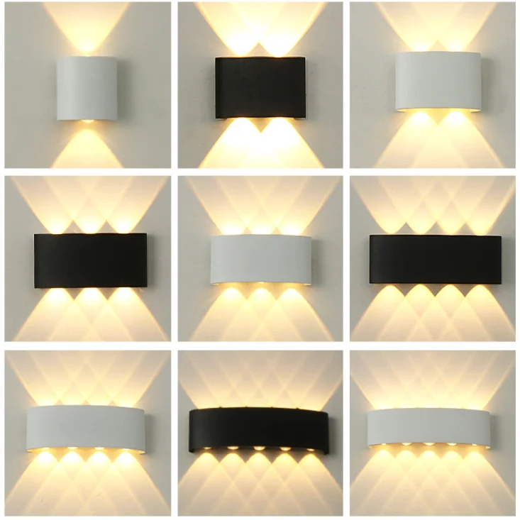 야외 방수 LED 벽 조명, 모던 북유럽 스타일 실내 벽 램프, 거실 베란다 정원 램프, 2W, 4W, 6W, 8W, 10W, 12W