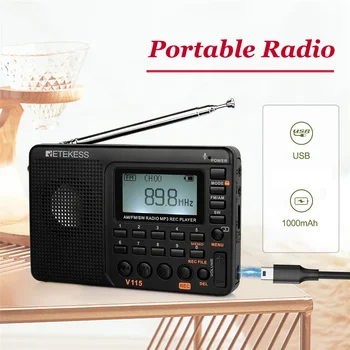 Portable Radio FM AM SW Radios AM FM Rechargeable Shortwave Radio On ...