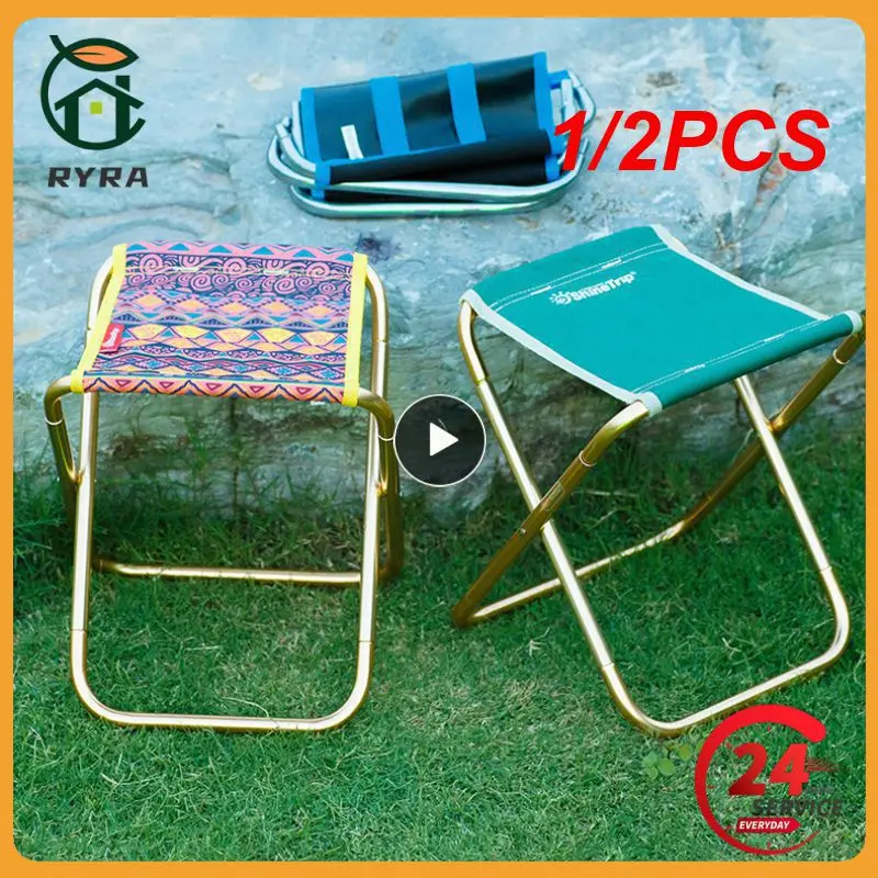 

1/2PCS Outdoor Furniture Ultralight Mini Portable Aluminium Alloy Folding Picnic Camping Stool Fishing Chair