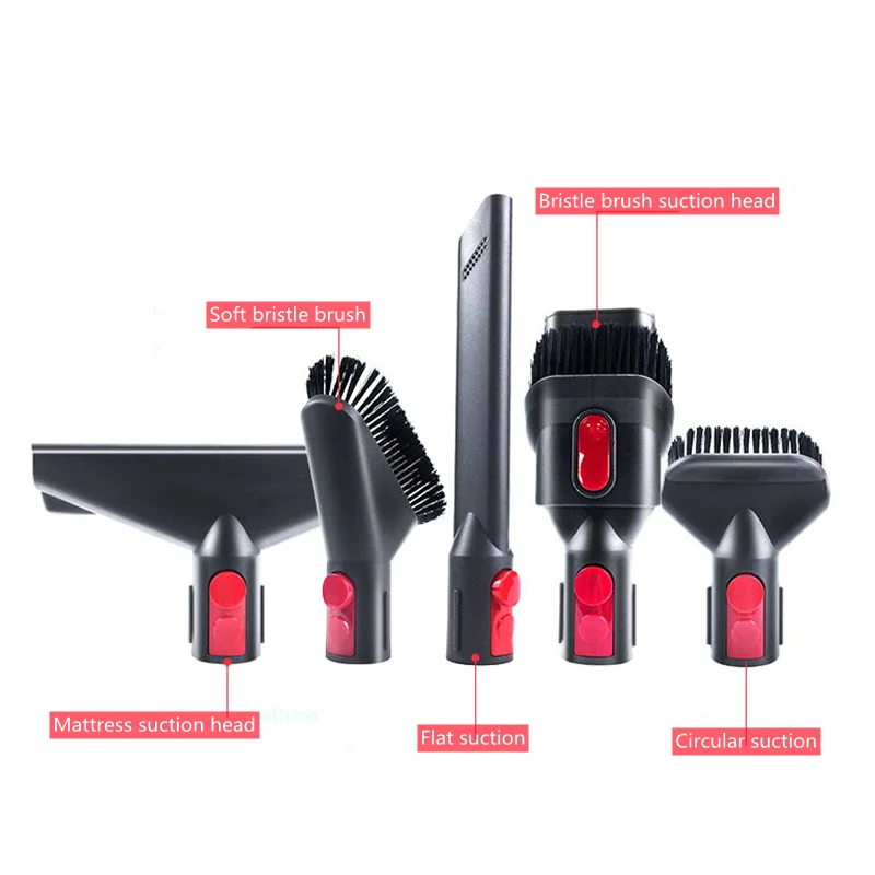For Dyson V7 V8 V10 V11 V12 V15 Vacuum Cleaner Lat Suction Head Mattress Brush Head Round Brush Soft Brush