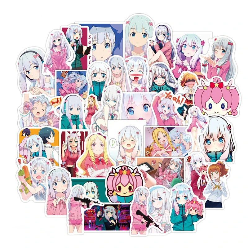 

Cartoon Anime Kawaii Eromanga Teacher Stickers for Laptop Suitcase Stationery Waterproof Decals Album Kids Toys Birthday Gifts