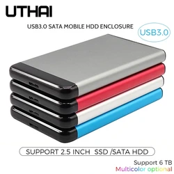 UTHAI T44 USB3.0 HDD Enclosure For 2.5 Inch SSD SATA Hard Drive Box Multi Color Moblie HDD Case Support 6 TB 2020 New