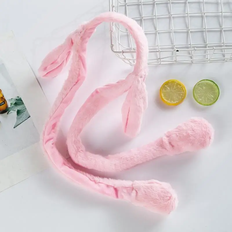 Bandeau Oreilles De Lapin En Peluche Avec Oreilles Mobiles - Taille Unique - Pour Déguisement, Cosplay, Fête, Cadeau D'anniversaire (Blanc)