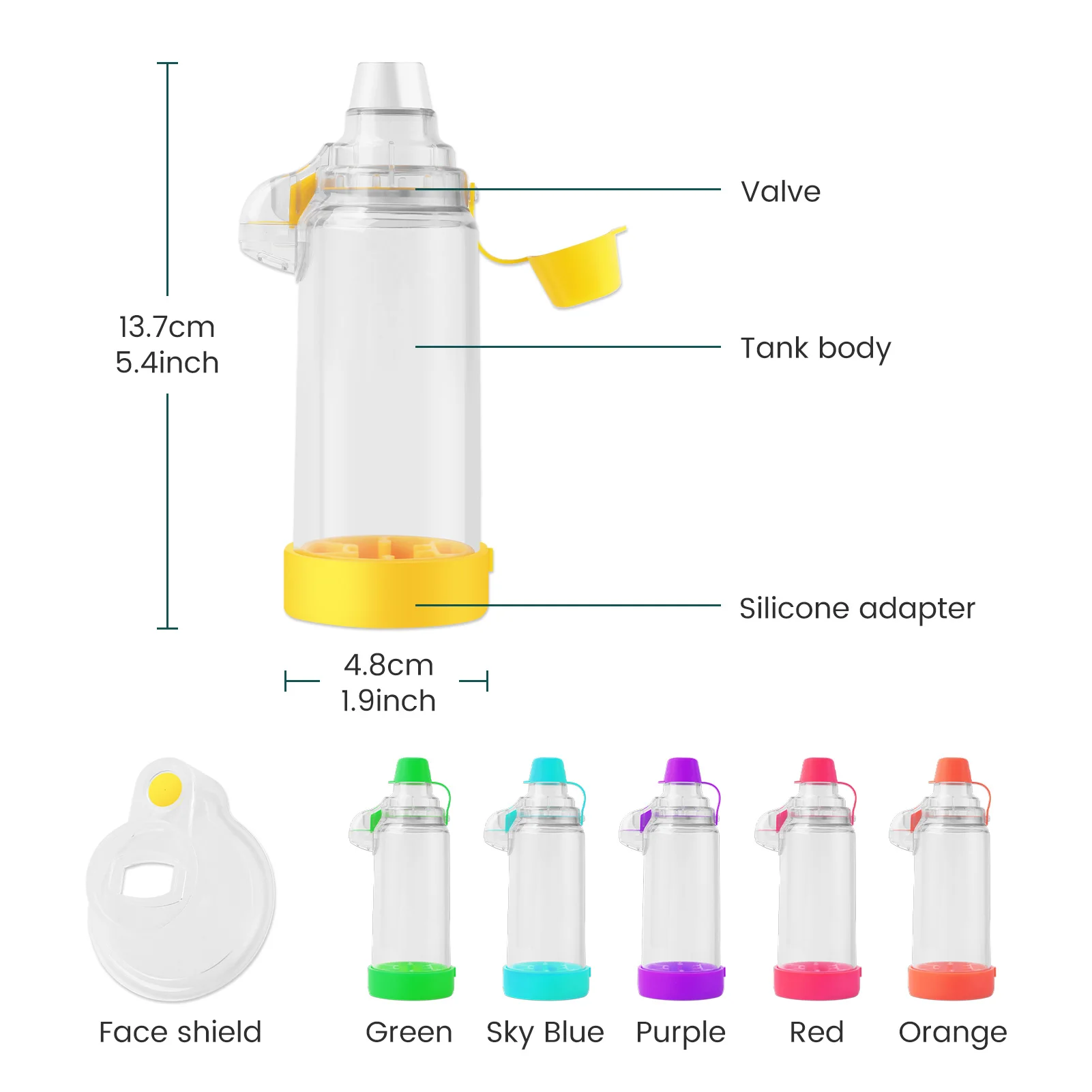 Adult Child Pet Automizer Asthma Spacer Inhaler Spacer Mist StorageTank Compressor Aerosol Cabin Nebulizer Tank with Mask Cup images - 6