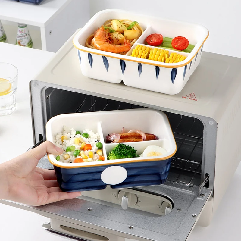 Xpoko Food Plastic Lunch Box Office Microwave Oven Divider Bento Box Mobile  Phone Stand Japanese Lunch Box E-Commerce in 2023