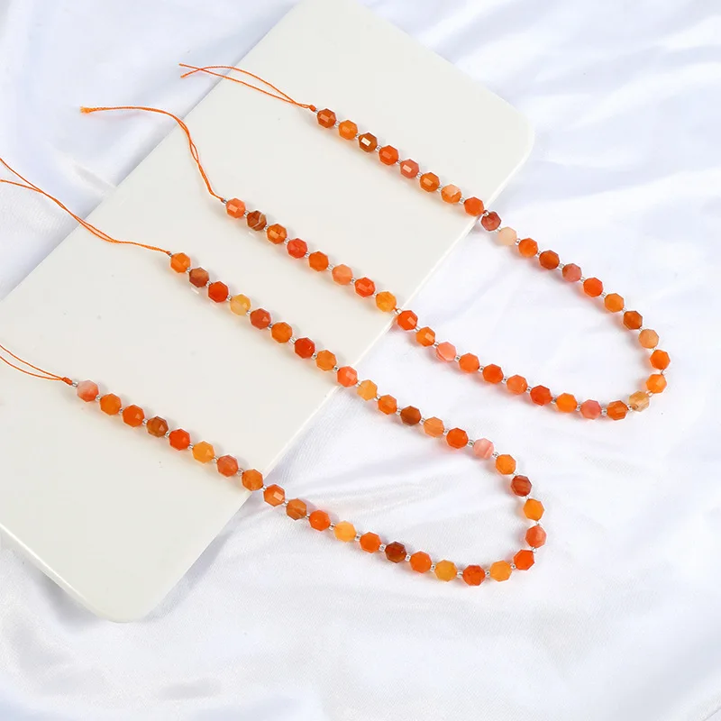 Natural Faceted Orange Persian Agates Stone Spacer Beads Loose Beads For Jewelry Making Diy Handmade Bracelet Accessories