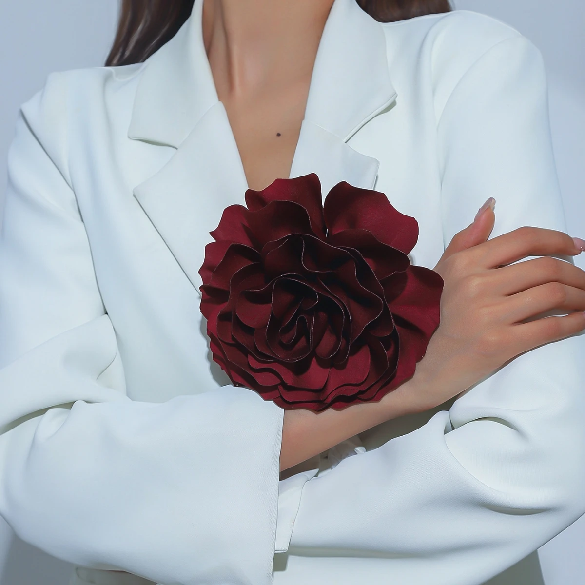 16CM Korean Fashion Fabic Flower Large Brooches Personality Multicolor Floral Pin Brooch for Women Ladies Luxury Party Jewelry