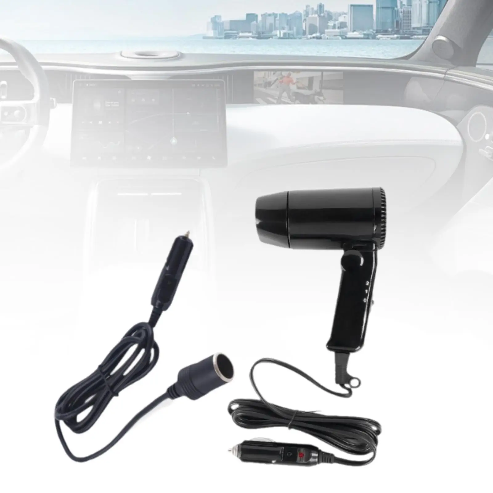 Mini Car Hair Dryer Travel Blow Dryer 12V Professional Practical Hair Dryer Small Hair Blow Dryer for RV Gym Auto Hotel 3