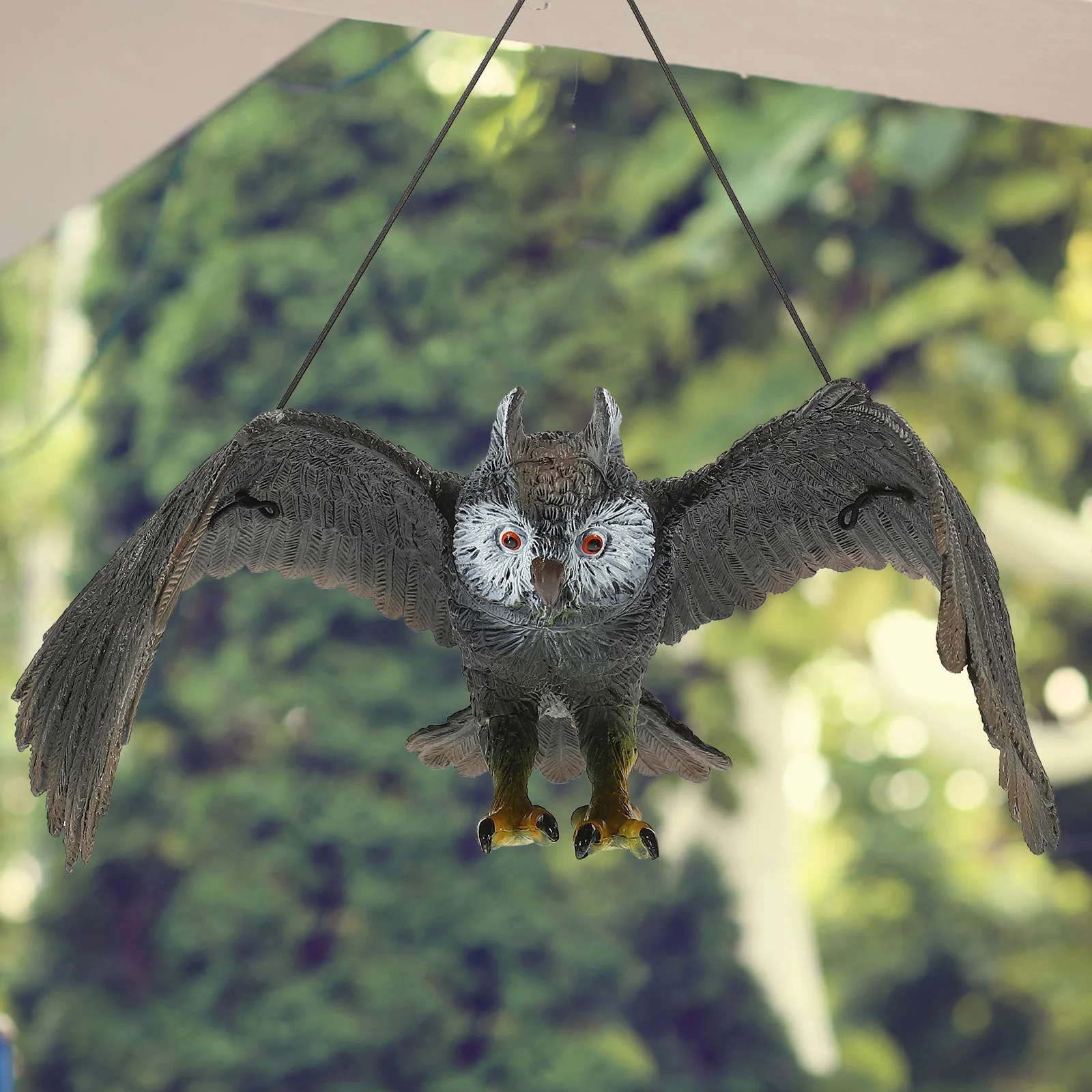 

Ornament Owl Bird Deterrent Decorative Hanging Craft Garden Plastic Owls to Frighten Birds