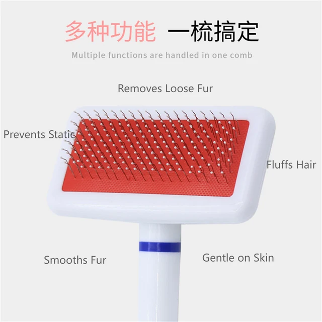 Pet Slicker Brush for Dogs Cats Massage Grooming Brush, Deshedding Comb for Poodle Maltese Puppy  Kitten Guinea Pig Rabbit  Gent 2