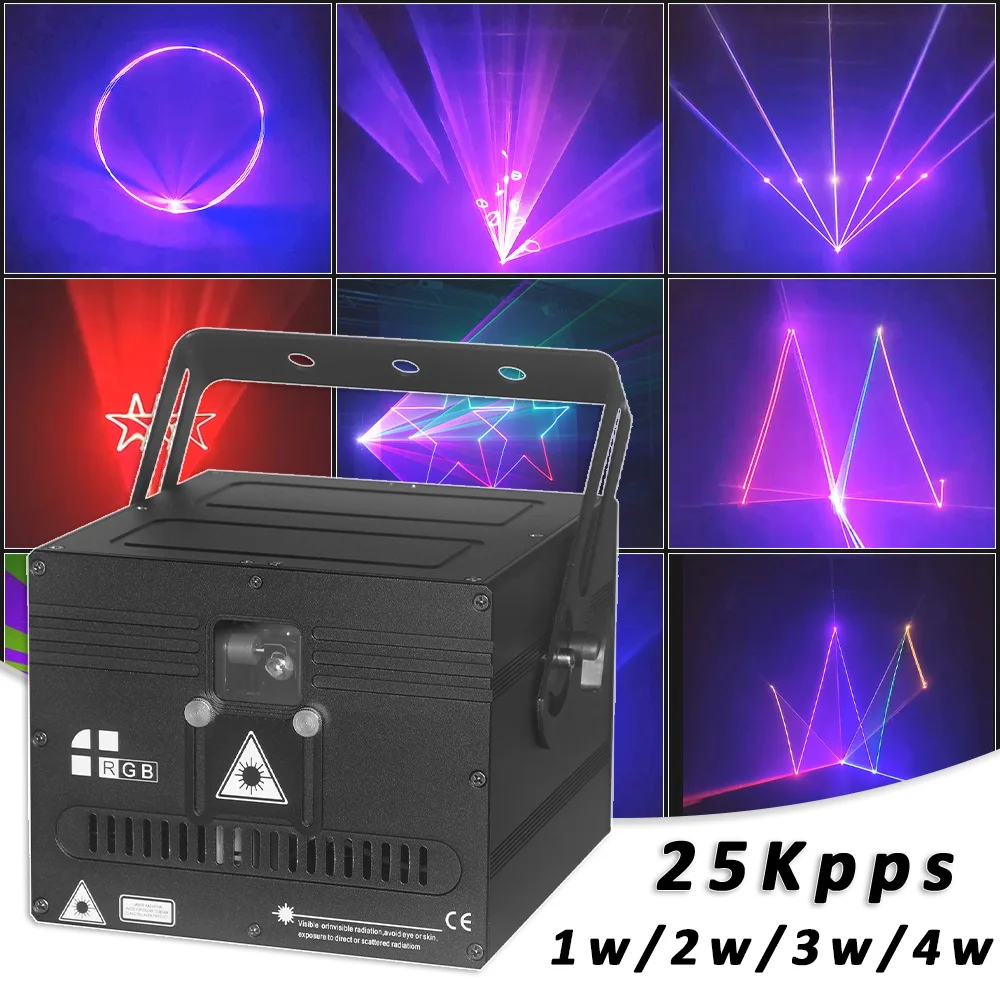 Rgb Laser 1W 2W 3W 4W Animantion Projector Scanner Beam Stage Lighting Ilda Dmx Control Party Dj Bar Lampada Da Discoteca