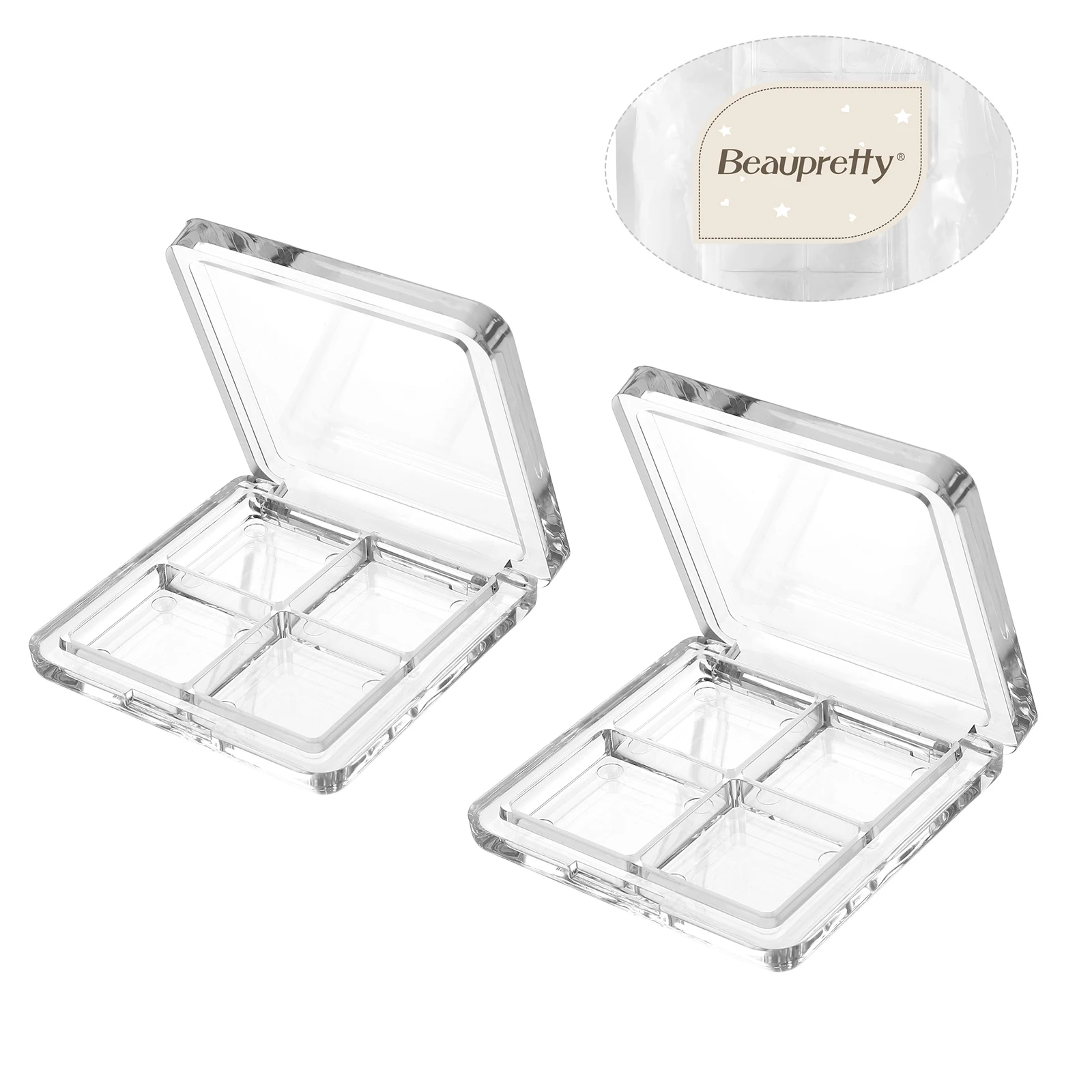 Eye Shadow Pallet Grids Storage Case 2pcs Empty Makeup DIY Container
