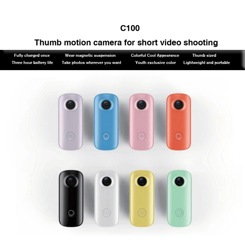 C100 Thumb Motion Camera 4K Motorcycle Riding Recorder HD Anti shake Shooting Camera