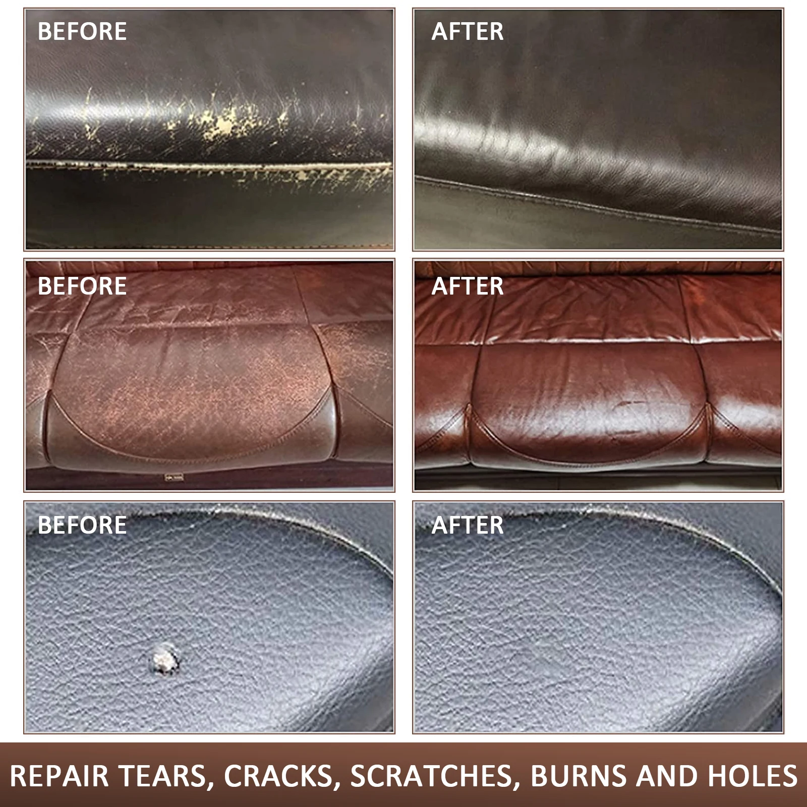 Leather Recoloring Balm Repair Kit Liquid Skin Repair Tool for Auto Seat Holes Scratch Cracks rips restoration for shoes leather repair gel