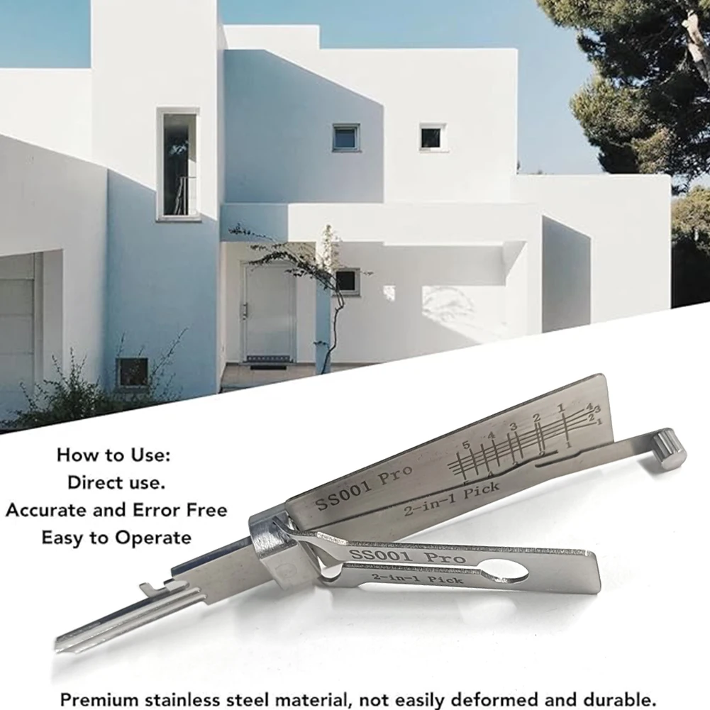 Stainless Steel Key Decoder SS001 pro O-ring Pickup Kit Hook Hand Tool Maintenance Repair Kit Only for Straight Groove