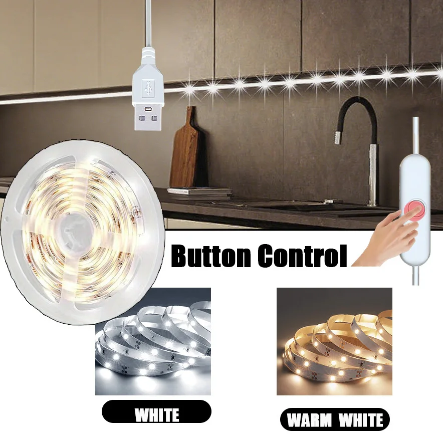 Versatile LED Strip Lights with Button Control – USB Powered, Multi-length Options