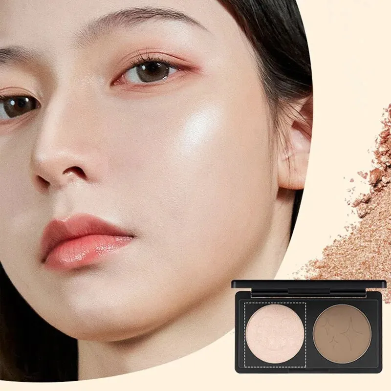 Contour Palette GECOMO Two Colors Contour Palette Concealing Highlighting & Contouring Makeup Palette All Skin
