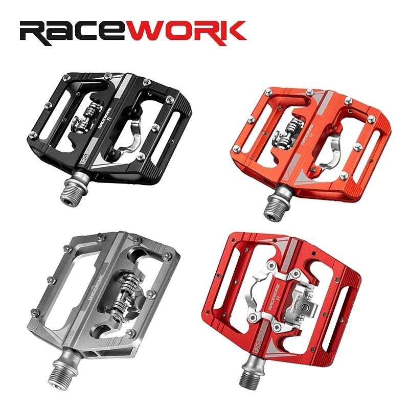 RACEWORK pedales automáticos para bicicleta de montaña, plataforma, reposapiés mixto, doble función, medidor de potencia, Pedalen| - AliExpress