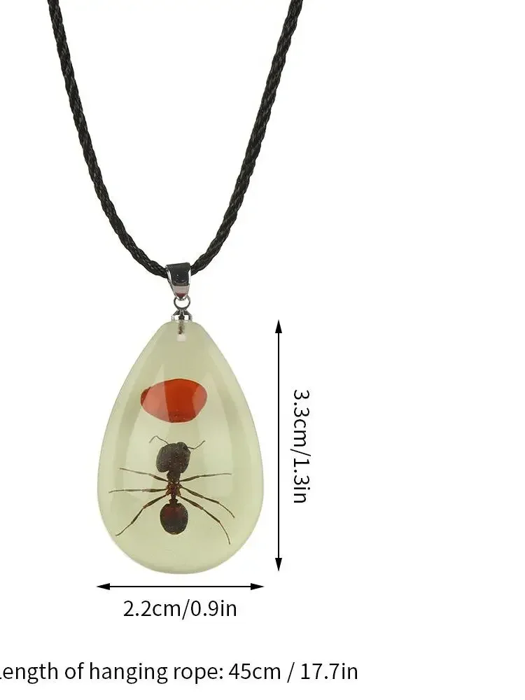 Gothic Vintage Necklace Scorpion Spider Ant Charm Resin Necklace Fashion Real Insect Specimen Jewelry Gift Rope Chain Choker New 4