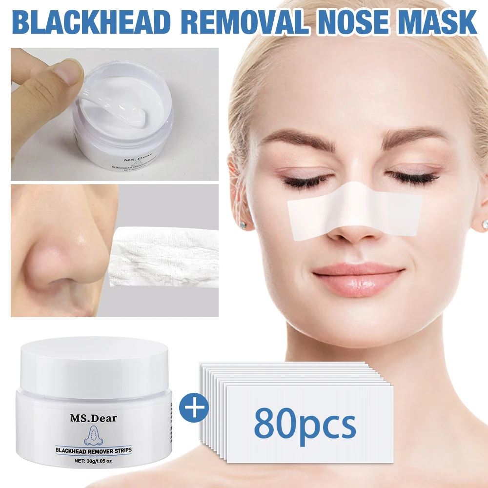 Blackhead Remover Cream + 4PCS Acne Needles Face Cleaning Tools Black Dots Spots Acne Treatment Mask Nose Sticker Pore Cleanser