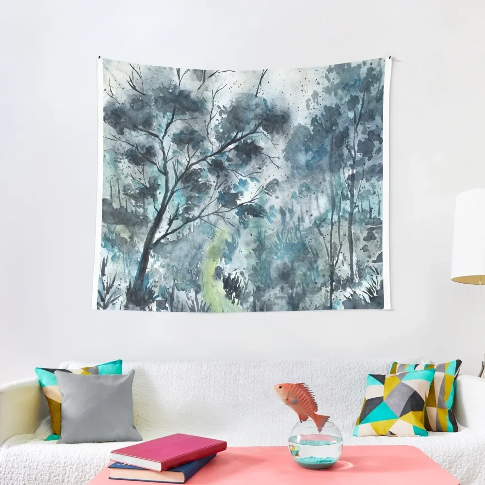 

Blue forest Tapestry Aesthetic Room Decor Carpet On The Wall Tapestry