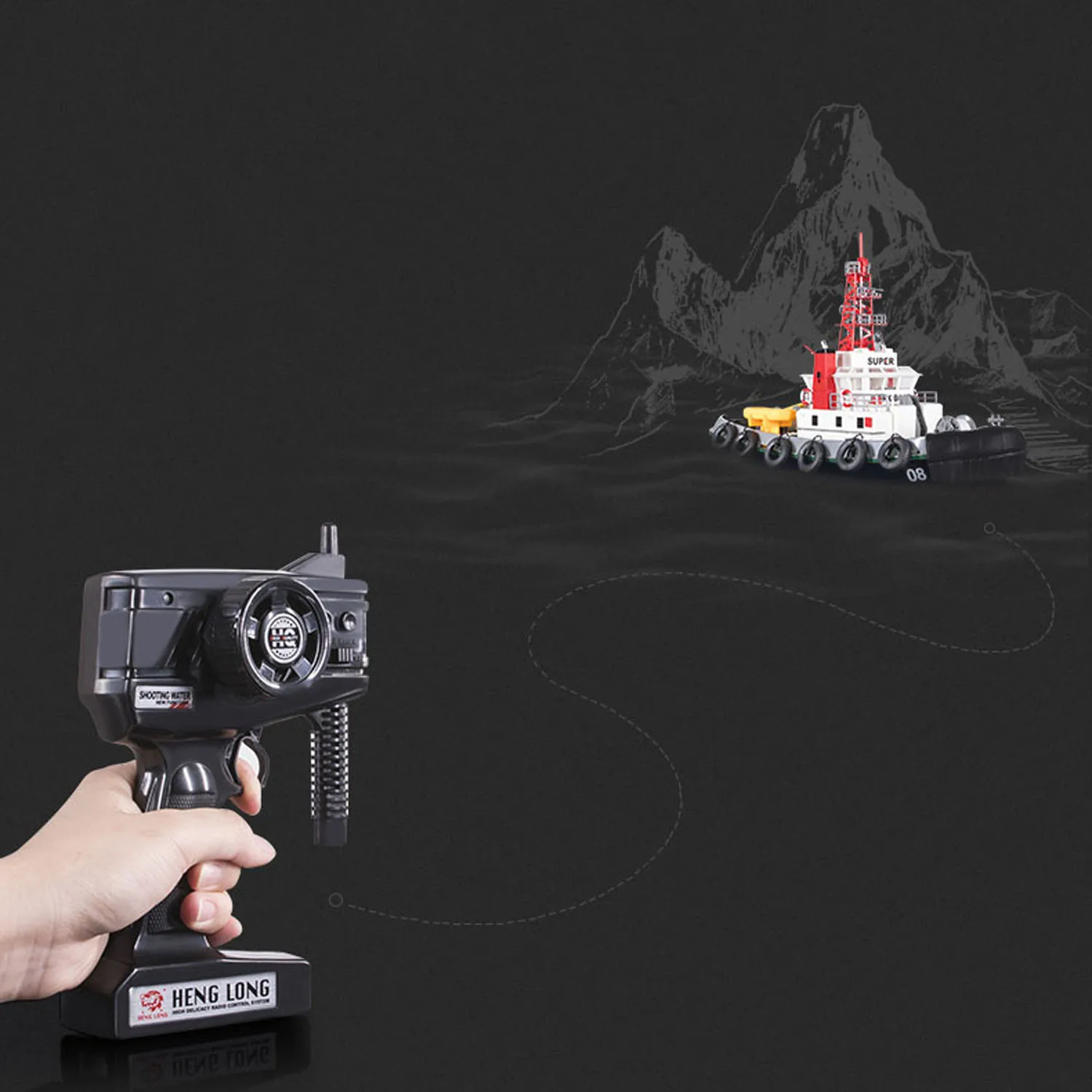 Heng Long New 2.4G RC Boat Fire Fighting Remoted MINI Water Spray Ship Motor TOUCAN Painted Finished Model Toys for Boys TH23785 6