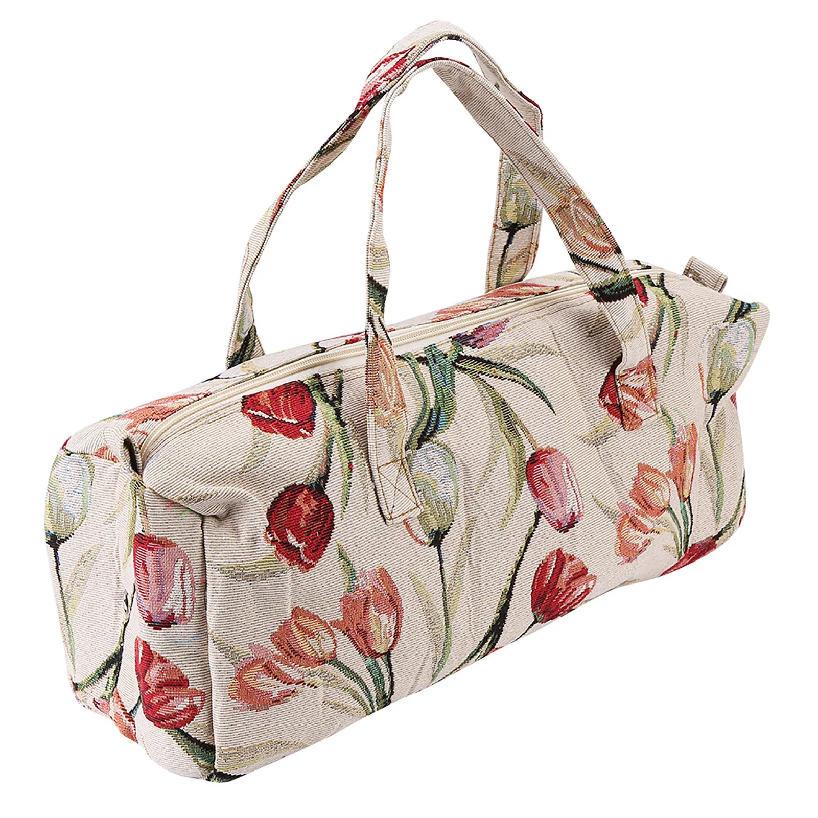 Floral Pattern Sweater Organizer Bag Woven Fabric Dustproof Large Capacity Crafts Knitting Clothes Storage Bags  For Closet 4