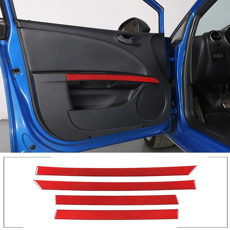 

For Seat Leon 2008-2012 Soft Carbon Fiber Car Door Armrest Decorative Strips Stickers Interior Modification Accessories