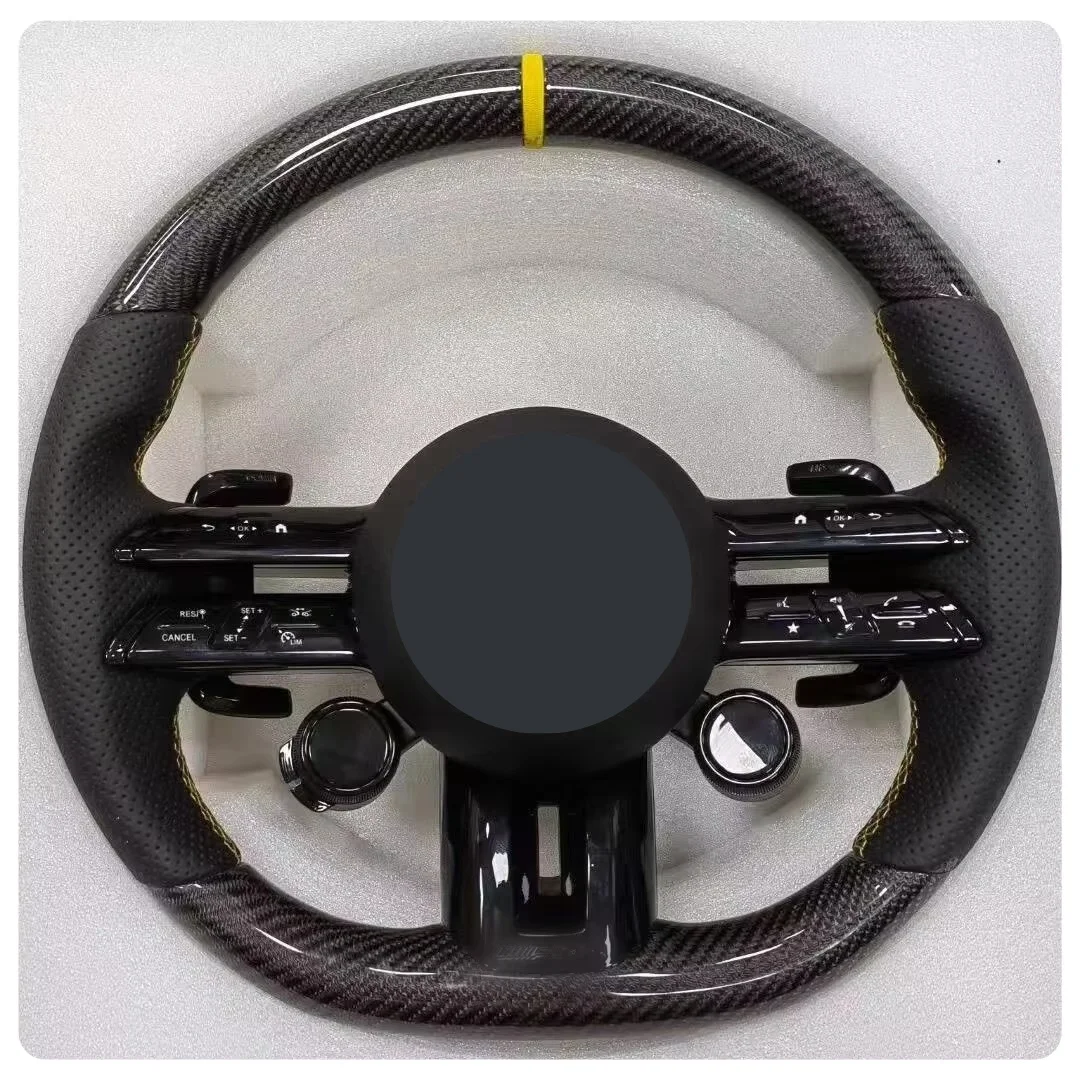 메르세데스 벤츠 A35 A45 C63 C43 E53 E63 G63 G500 G55 AMG GT S63 GLE63 GLA45 W223용 카본 파이버 스티어링 휠