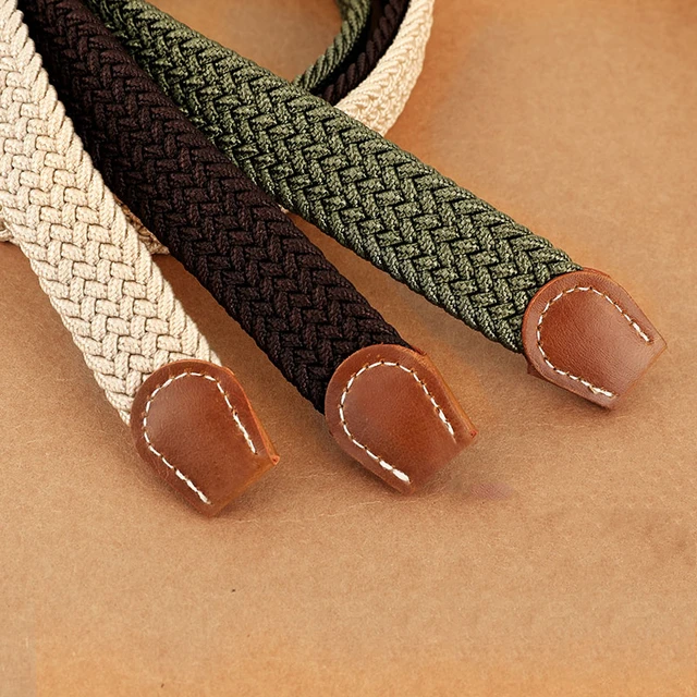 Women's elastic and elastic woven belt in one outfit, casual and versatile denim belt for men and women 6