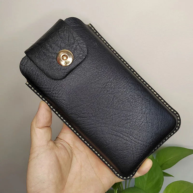 

for Oukitel WP19 Pro Genuine leather case mobile phone hanging waist cover men's vertical outdoor mobile phone bag