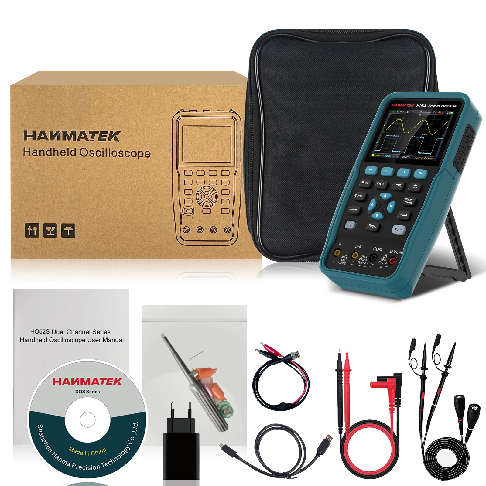 Digital Oscilloscope Signal Generator Digital Tester Hanmatek Digital Oscilloscope Multimeter Signal Generator Source 3 in 1 Multifunction 2 Channel Electronic Component Tester